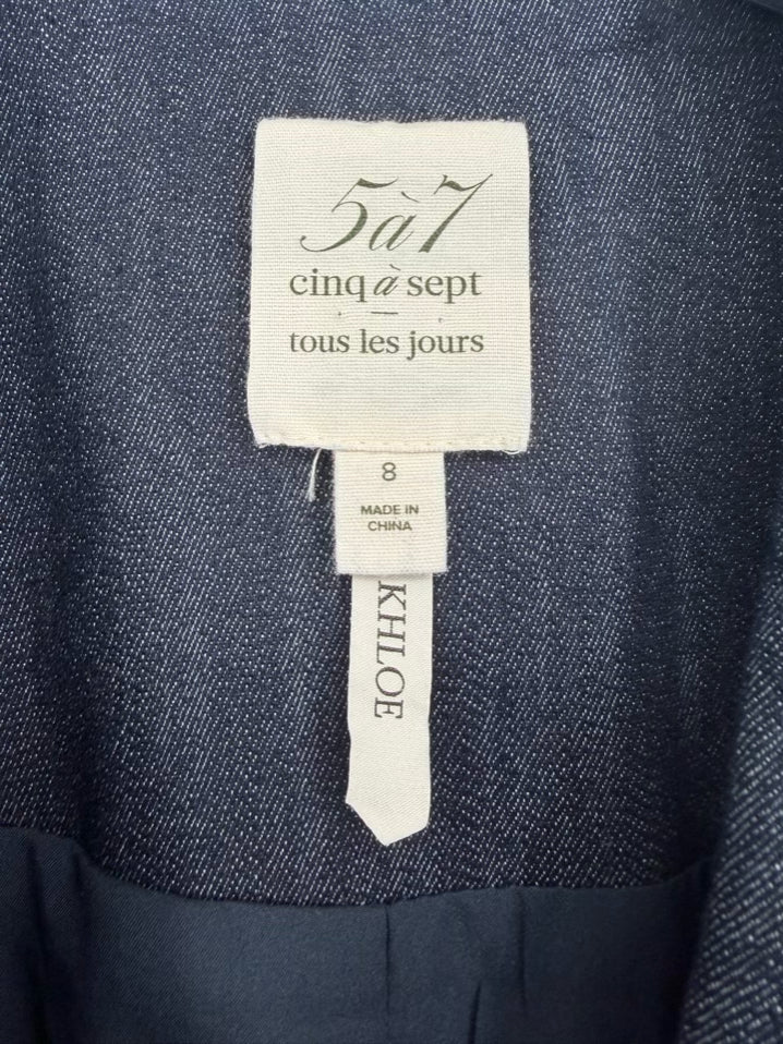 CINQ A SEPT Size Wmn's 8 Indigo Denim Blazer/Jacket