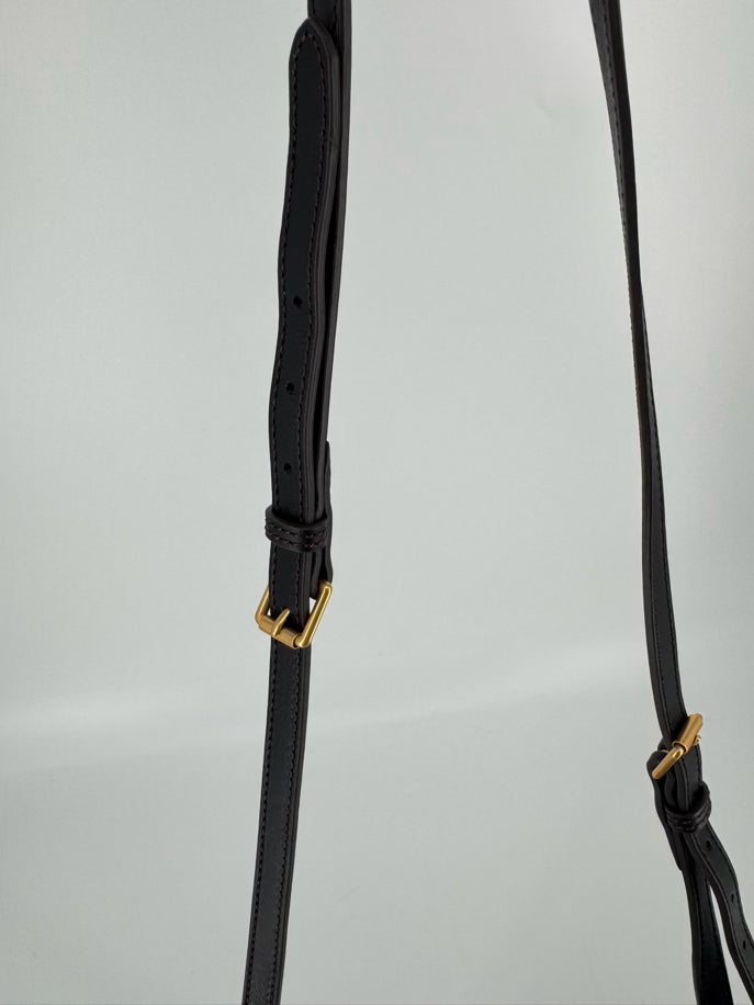 DOONEY & BOURKE Black Leather Crossbody Bag With Toggle Closure