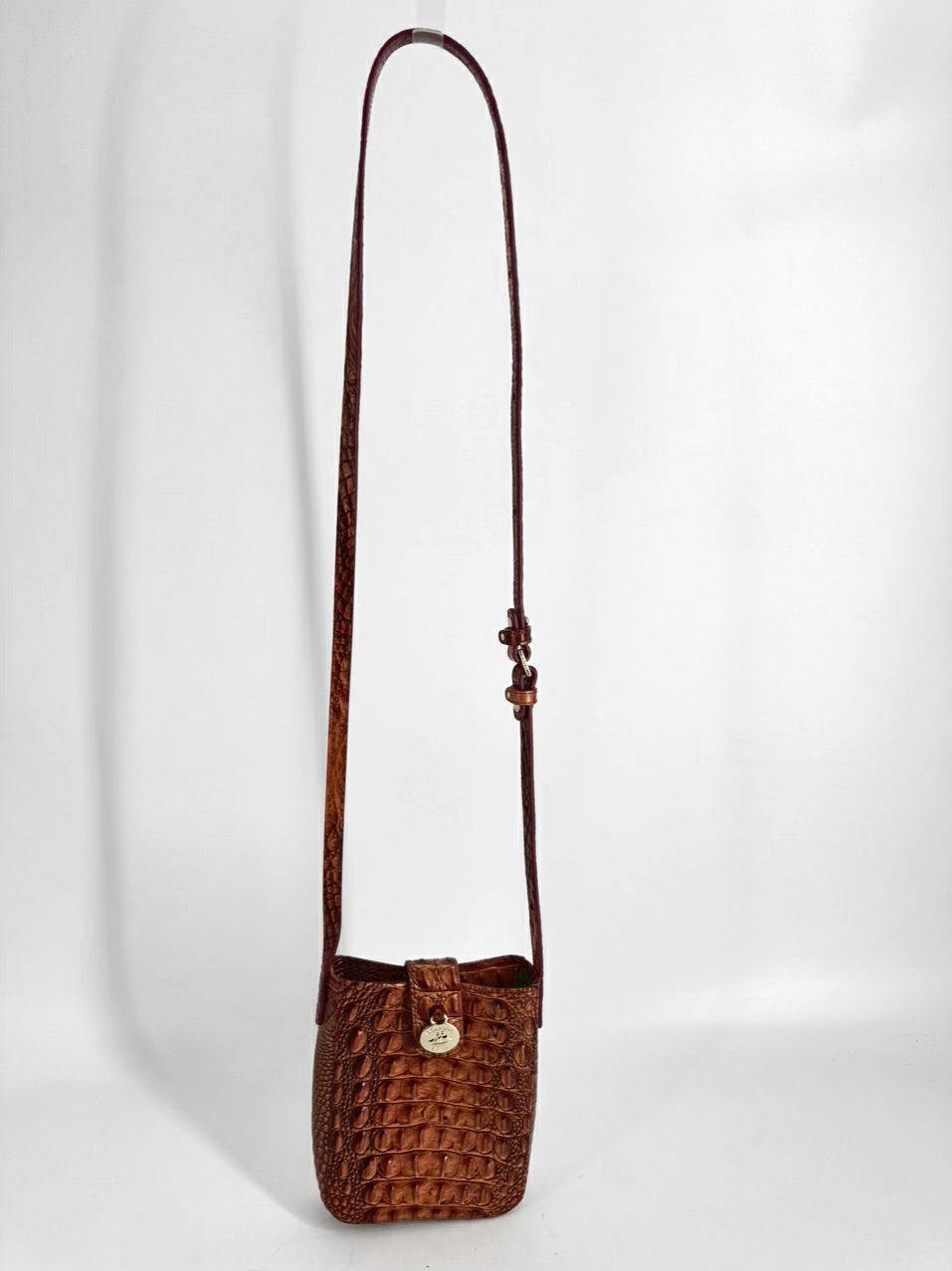 BRAHMIN Copper Embossed Leather Crossbody Bag