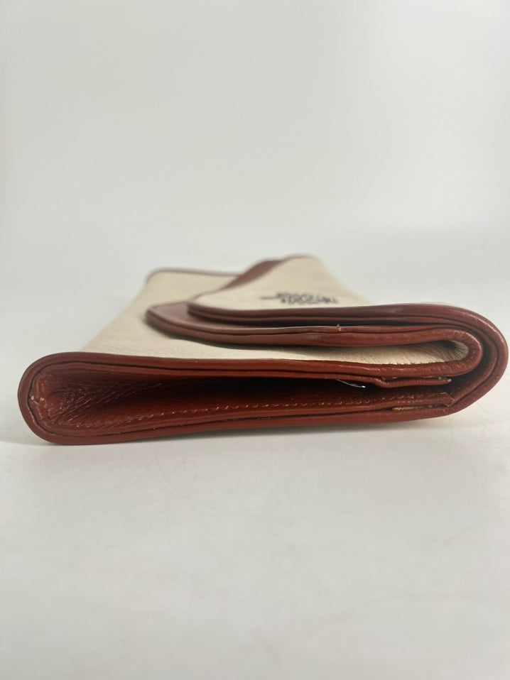 MULBERRY Cream & Brown Leather Clutch Bag