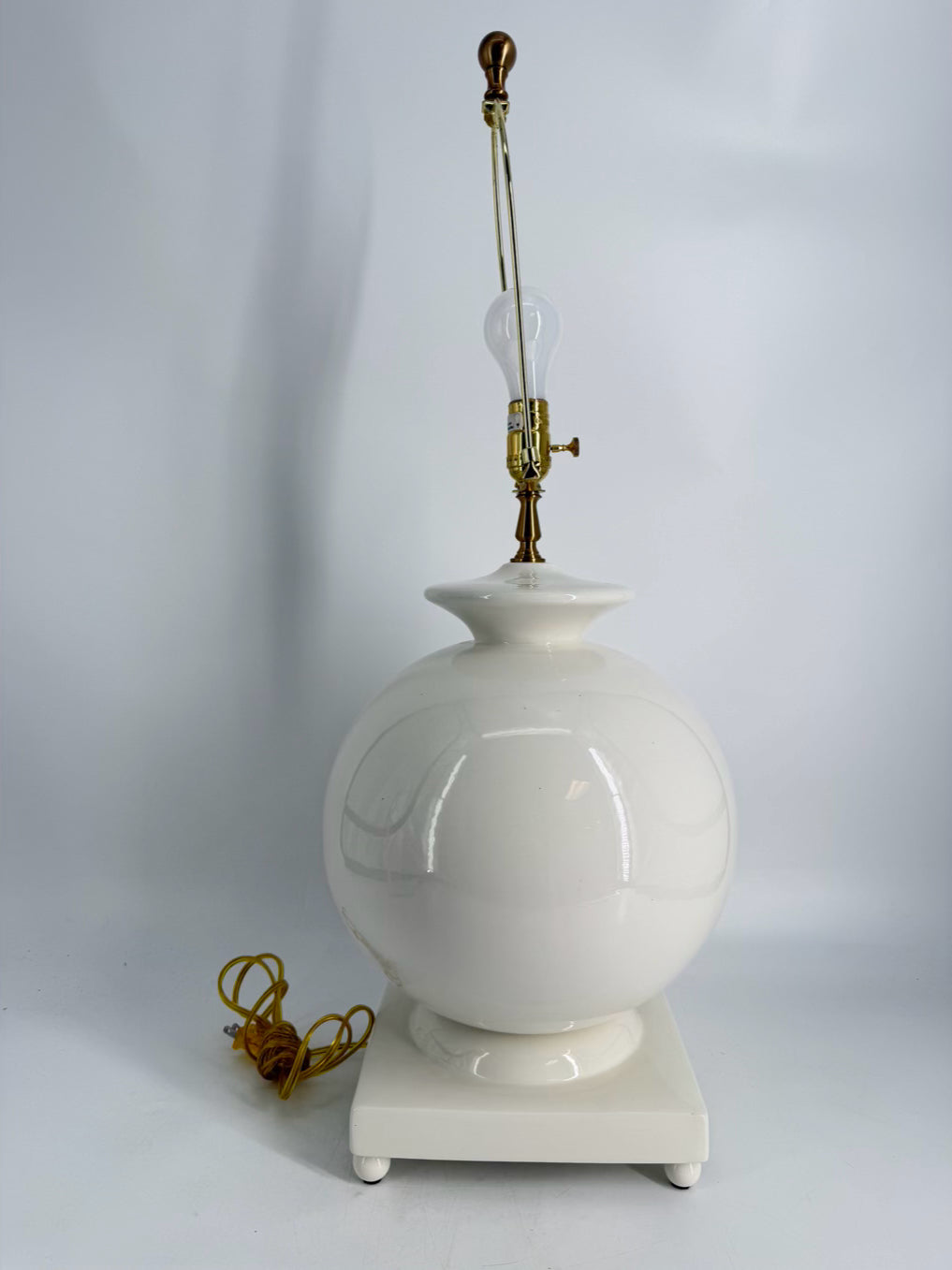 CHELSEA HOUSE Modern White Ceramic Footed Lamp No Shade
