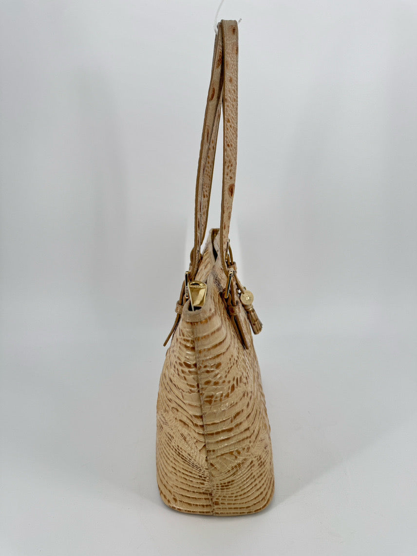 BRAHMIN Tan Embossed Leather Melbourne Purse