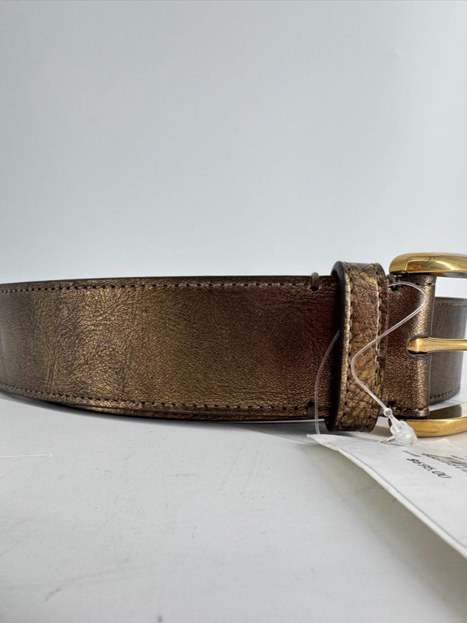 RALPH LAUREN M Leather Metallic Copper Belt NWT