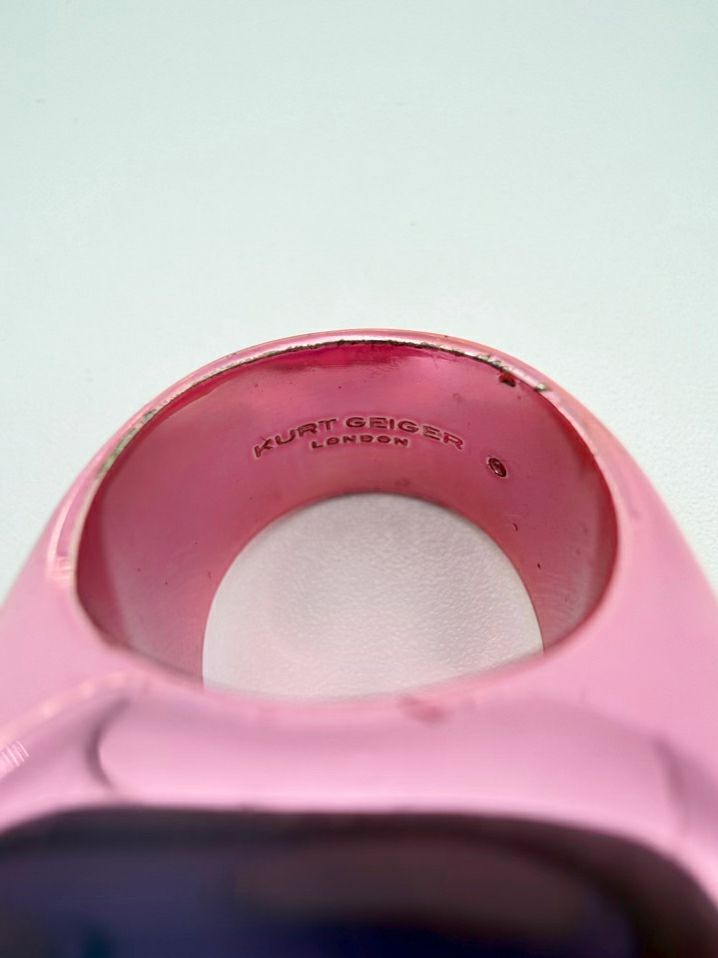 KURT GEIGER Mettalic Pink Earring & Ring Set