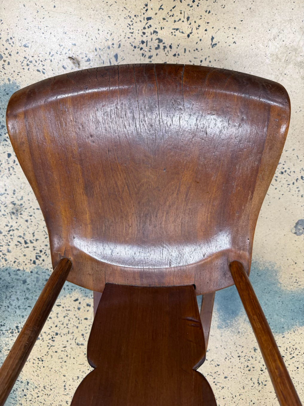 ANTIQUE Wood High Back Rocking Chair