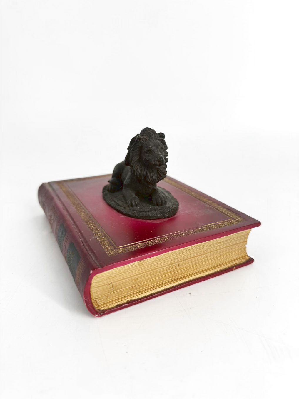 Brown, Red & Bronze Lion Figure