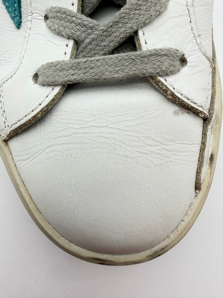 GOLDEN GOOSE Size 38 White & Bronze Textile Sneakers