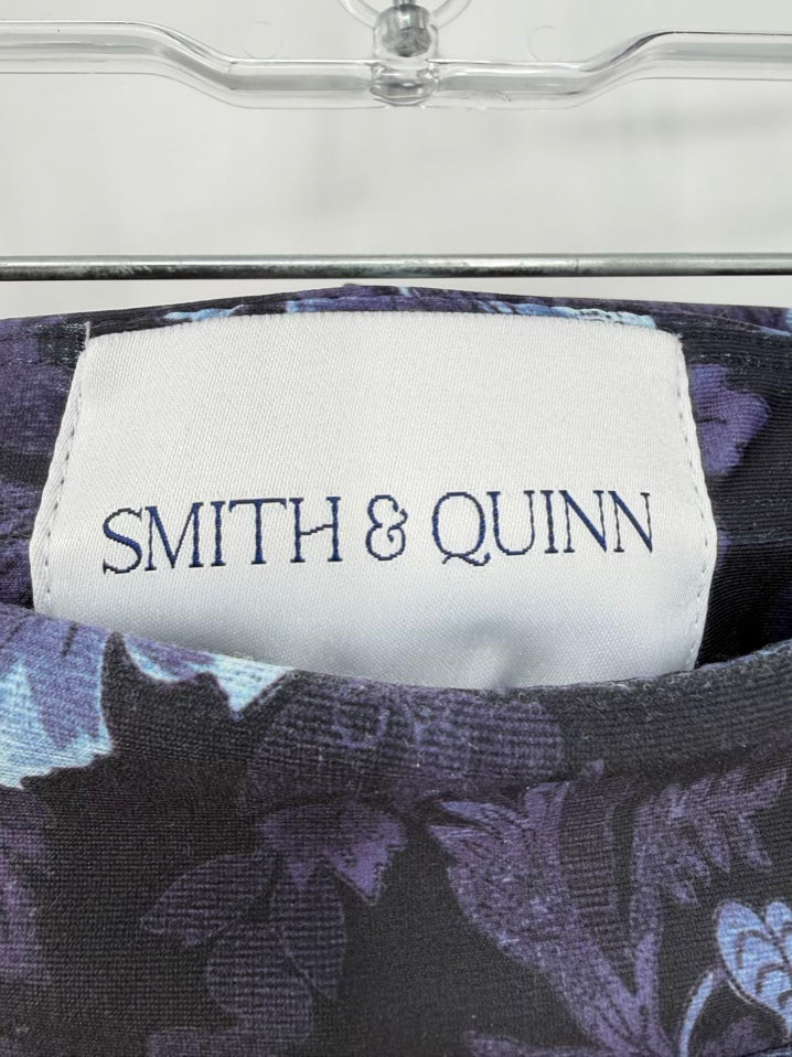 SMITH & QUINN Bennett Wmn's Size L Purple & Black Belted Floral Maxi-Skirt NWT