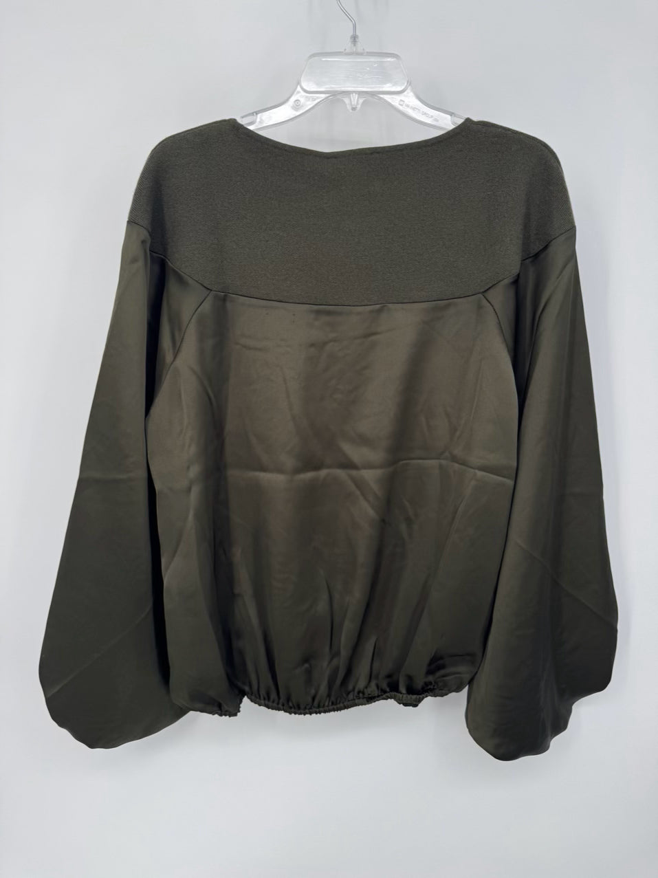 MINT Size M Dark Green Satin Knit Top NWT