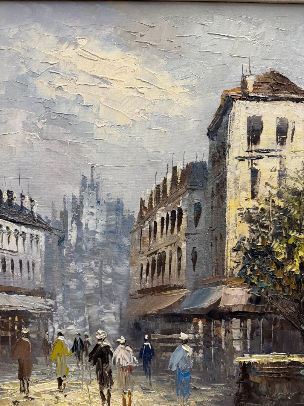 Paris Oil Painting In Gold Frame