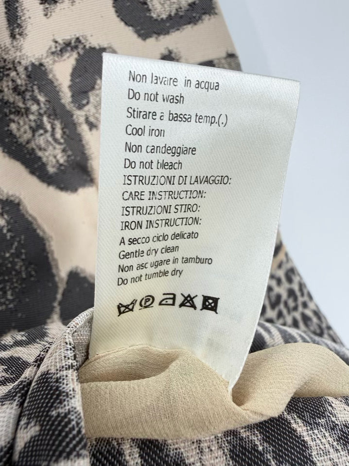 GIAMBATTISTA VALLI Size Wmn's 46 Latte Jacquard Leopard Sleeveless Dress NWT