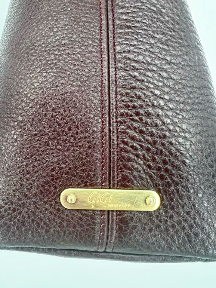 GIGI NEW YORK Wine Leather Hobo Bag