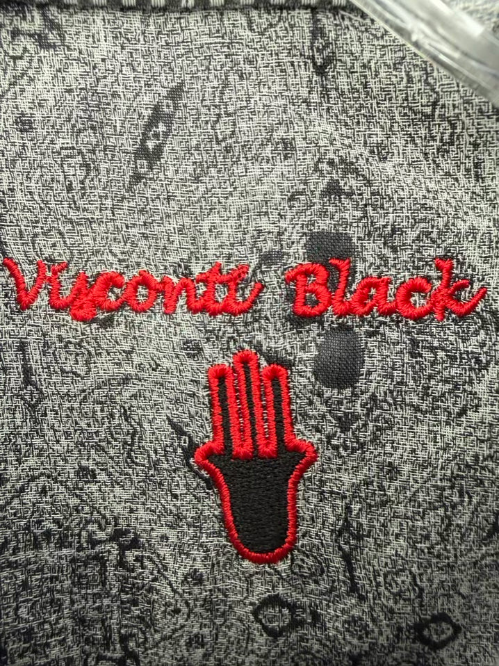 VISCONTI BLACK Size L Gray Print Long Sleeve Shirt