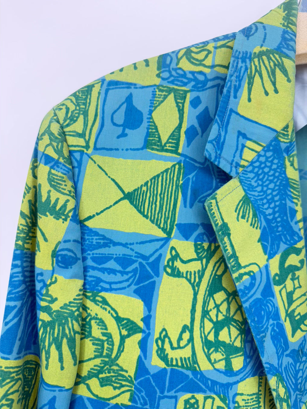 VINTAGE LILLY PULITZER Size 39 Blue & Green Print Sport Coat