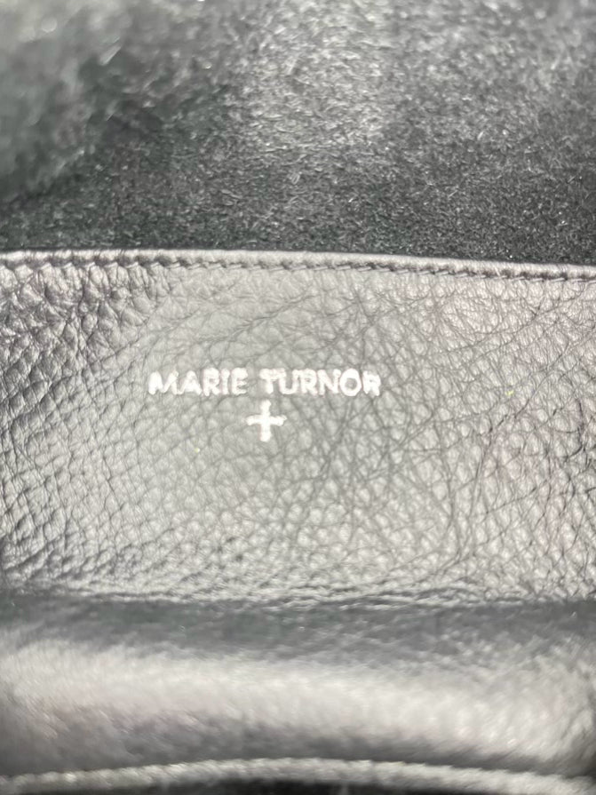 MARIE TURNOR Black Leather The Dinner Clutch