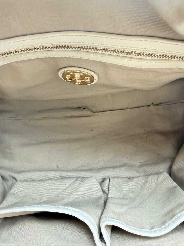 TORY BURCH Cognac Leather Quilted Purse