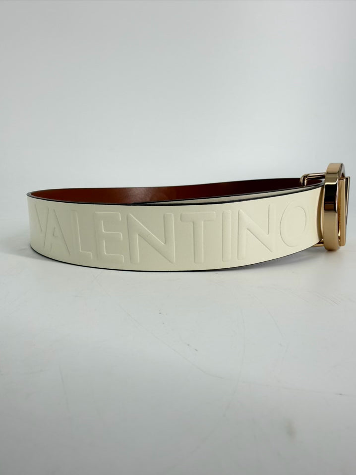VALENTINO By MARIO VALENTINO sm Cream & Brown Leather Belt