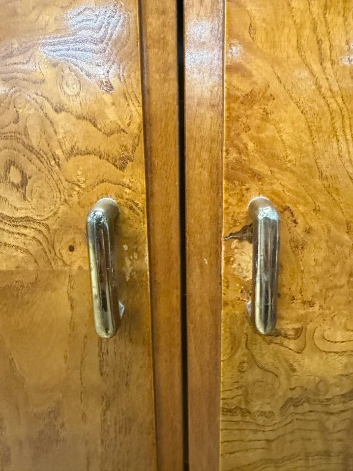 AMERICAN OF MARTINSVILLE  Wood Mid-Century Modern Armoire w/ Drawers & Shelves