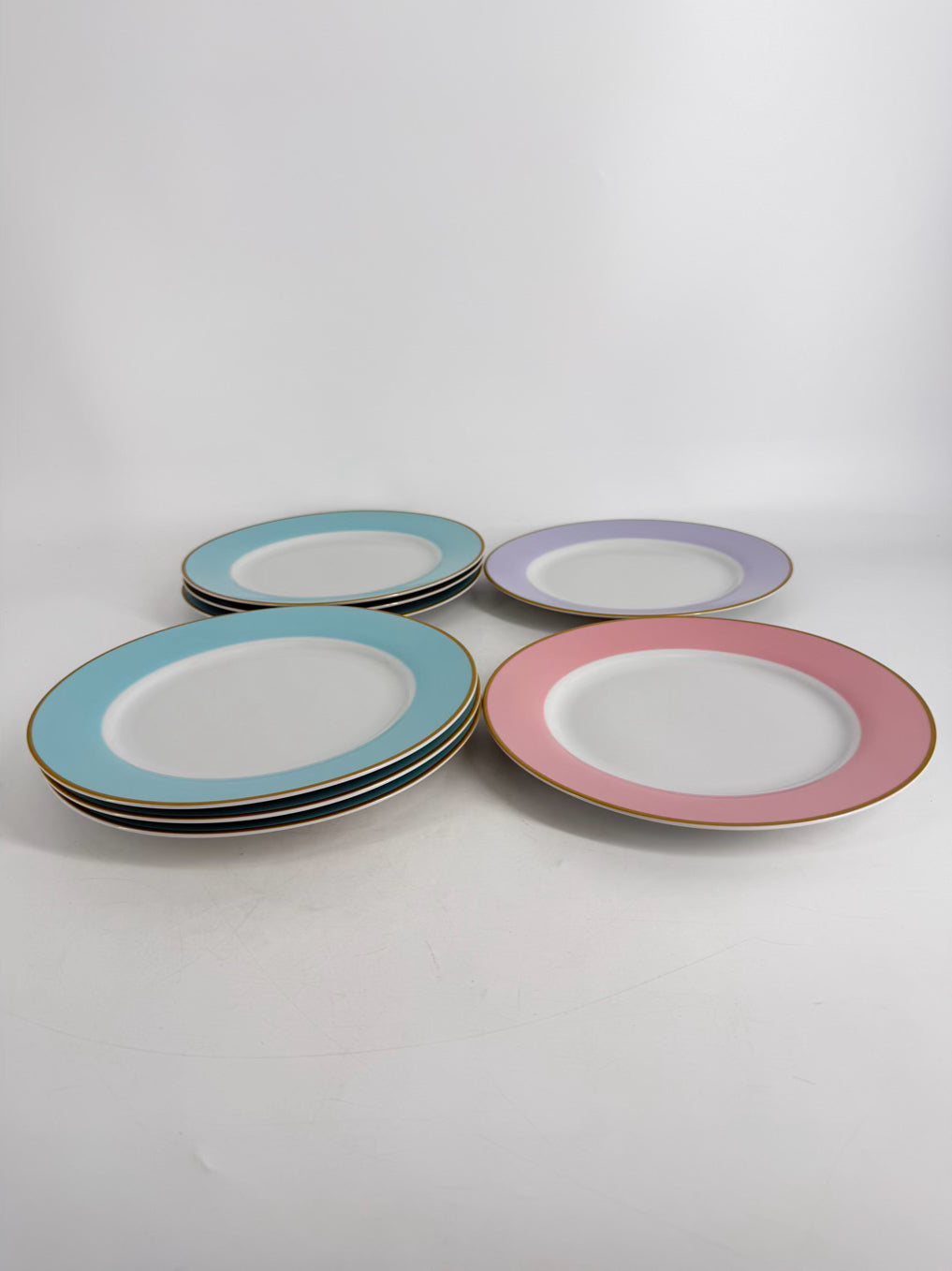 WILLIAM & SONOMA Multi Colored Ceramic Plates Setting for 8