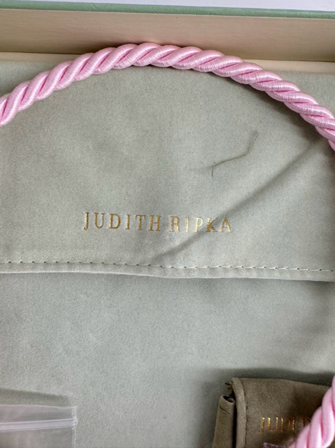 JUDITH RIPKA STERLING SILVER & Cubic Zirconia Pink Cord Necklace