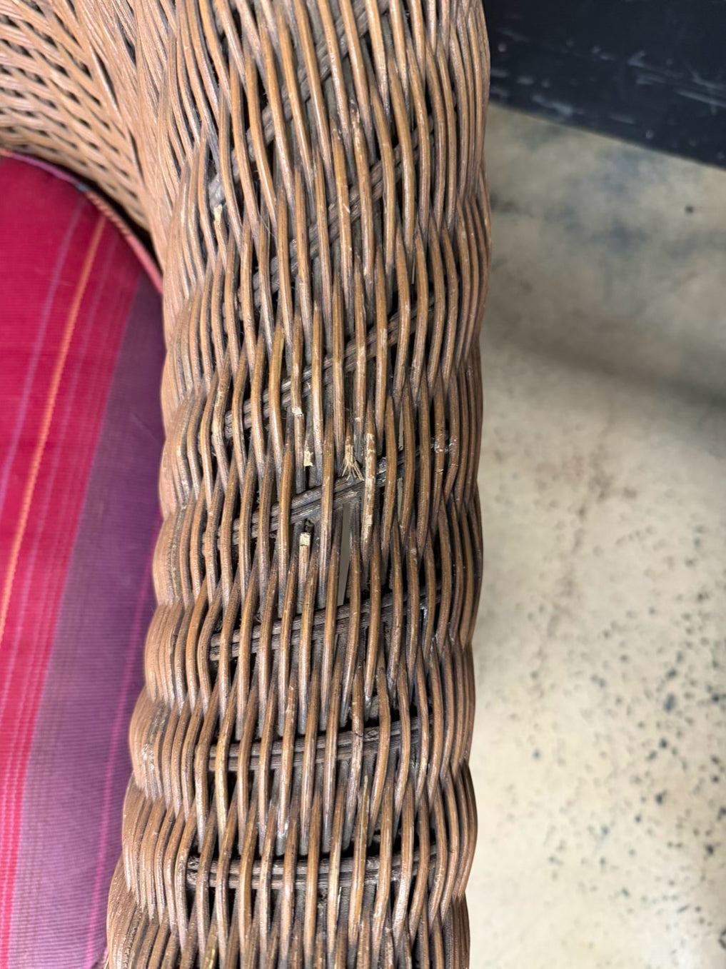 VINTAGE Natural Wicker Outdoor Patio Set w/ Cushions