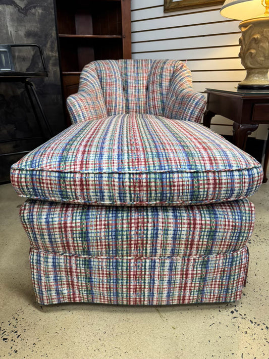 Red & Blue Plaid Chaise