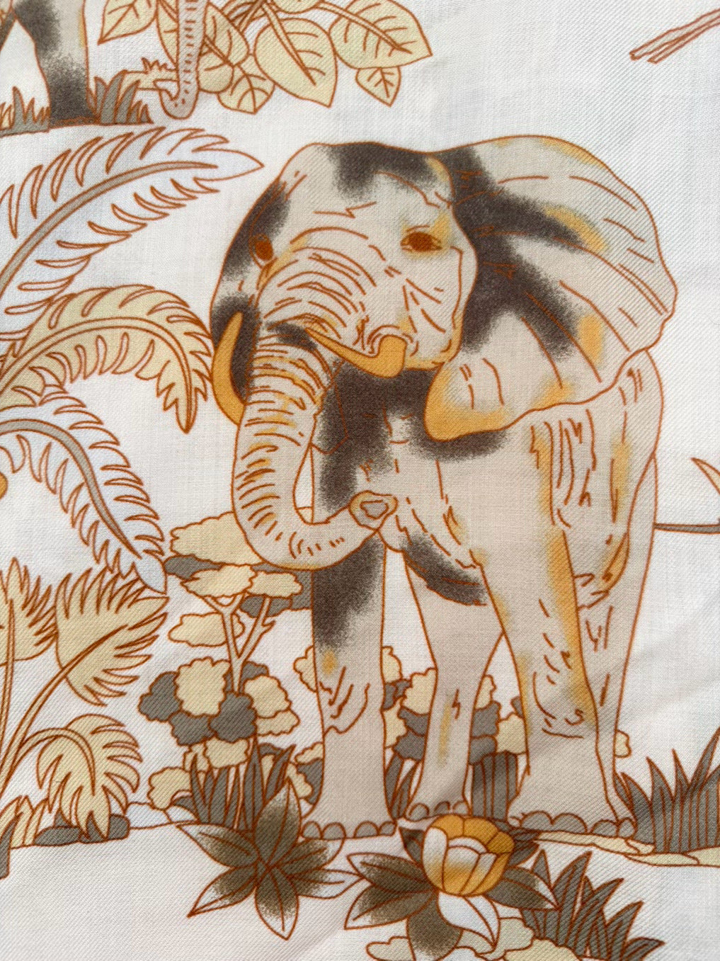 RANI ARABELLA Orange & Cream Cashmere & Silk Large Safari Scarf