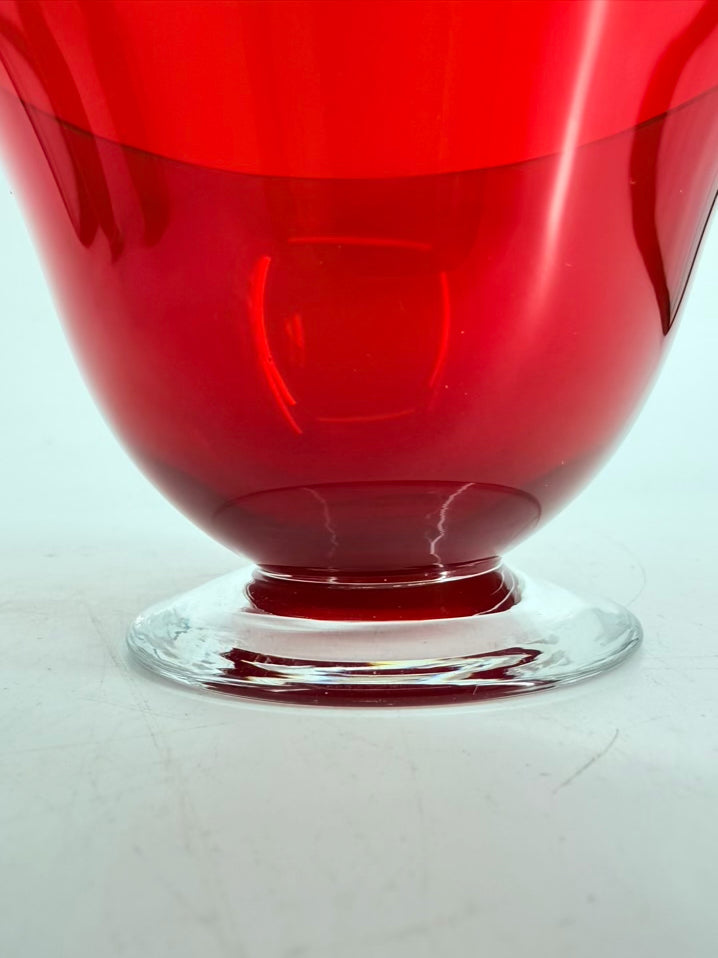 MORGANTOWN Monroe Red Glass Set of 6 Dessert Dishes