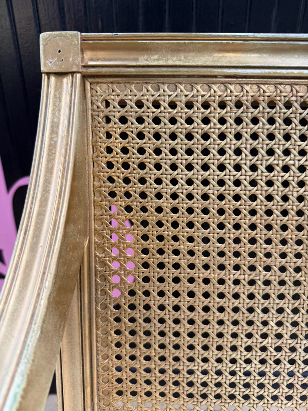 Gold Wood & Cane French Chair