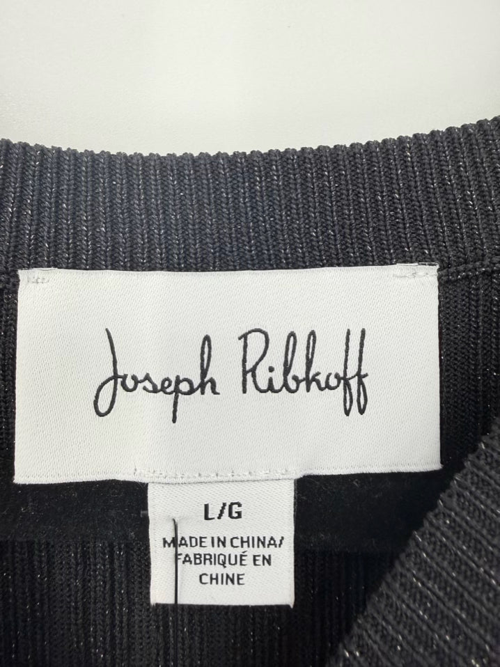 JOSEPH RIBKOFF Wmn's Size L Black Shimmer Ribbed Maxi-Dress NWT