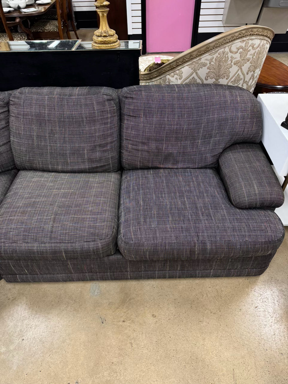PRESTIGE Gray Tweed Sectional Sofa