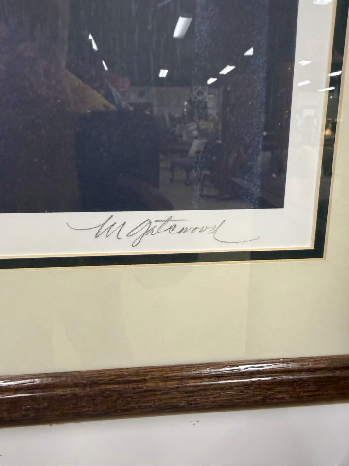 MAUD GATEWOOD SIGNED 128/400 Absolut North Carolina Lithograph In Wood Frame