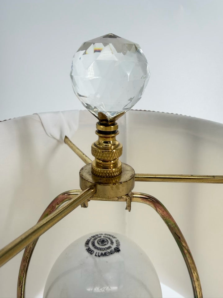 WILDWOOD Brass & Crystal Buffet Pair Of Lamps w/ Shades