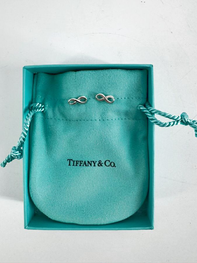 TIFFANY & CO. STERLING SILVER Infinity Stud Earrings