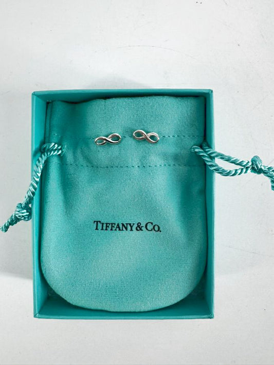 TIFFANY & CO. STERLING SILVER Infinity Stud Earrings