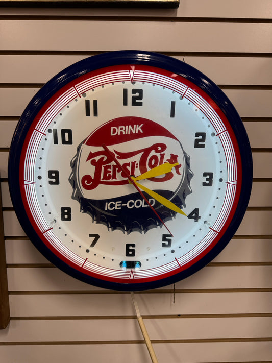 Retro Pepsi-Cola Neon Clock