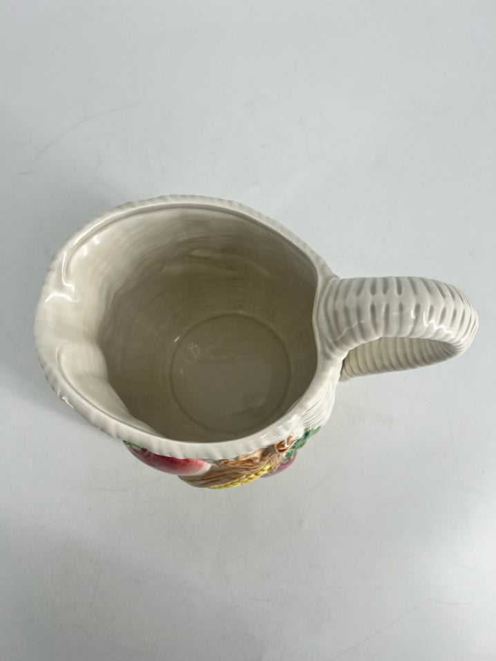 FITZ & FLOYD White, Green & Red Ceramic Vegetable Pitcher