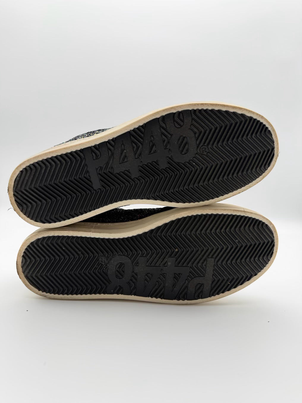 P448 WMNS Size 38 Black Sparkle Sneakers