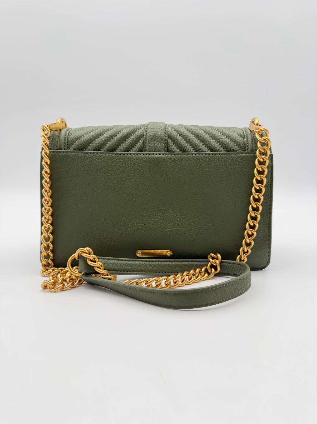 REBECCA MINKOFF Olive Chevron Leather Crossbody Bag