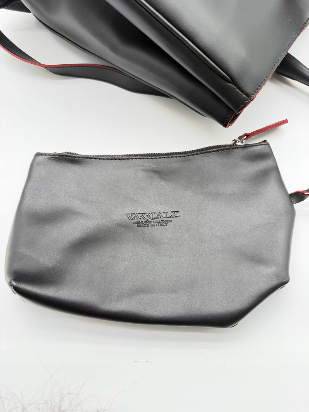 VARRIALE Black Leather Tote Bag