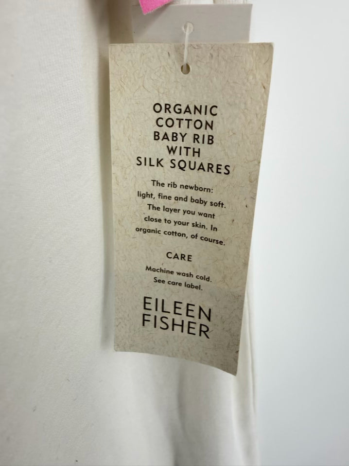 EILEEN FISHER Size L White Details Shell NWT