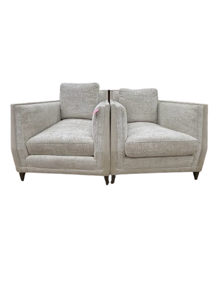 CARACOLE Limitless Chenille Sand Art Deco Pair Of Lounge Chairs