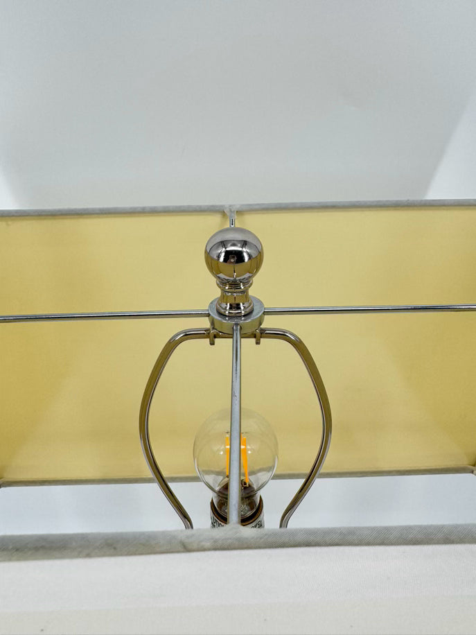 Silver Metal Interlocking CC Lamp