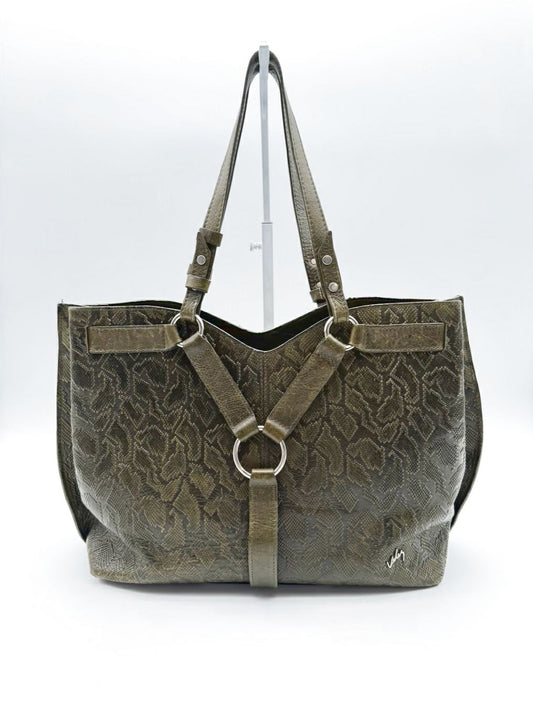 VELEZ Green Leather Embossed Purse