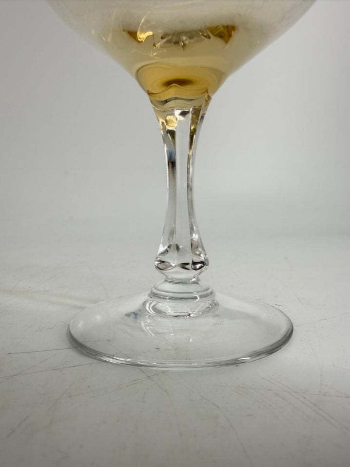 VINTAGE FOSTORIA Crystal Vogue Gold Tint Set of 8 Champagne Glasses