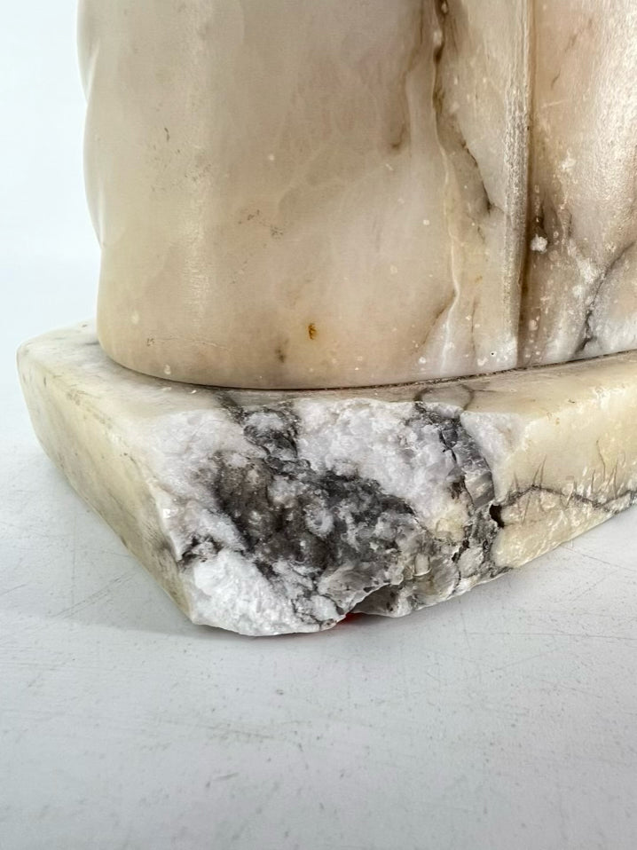 Cream Alabaster Carved Joan of Arc Bust