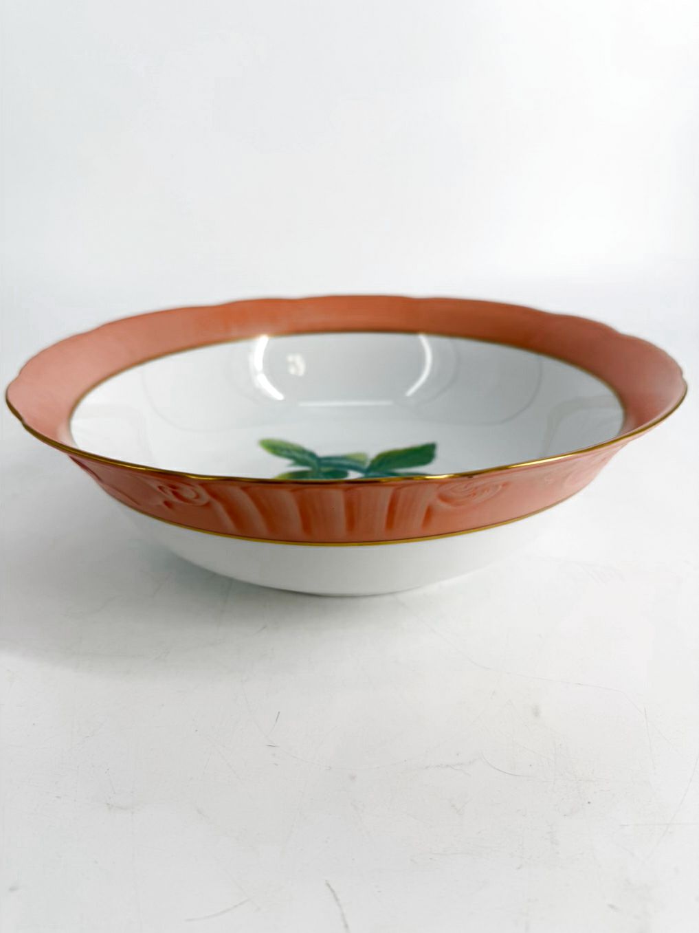 MOTTAHEDEH Peach & White Ceramic Vista Alegre Bowl