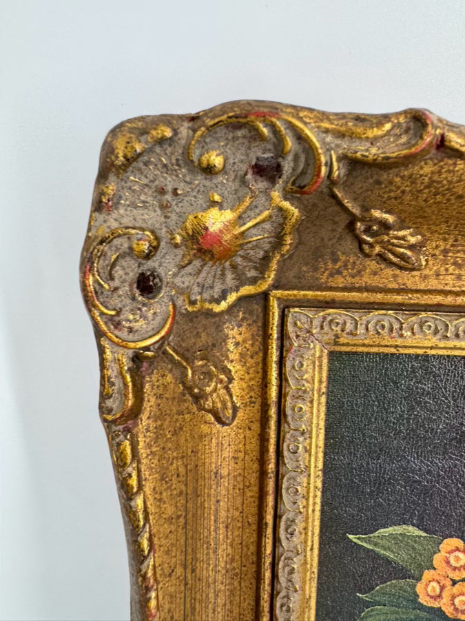 Pair of Flowers Prints in Gold Frames