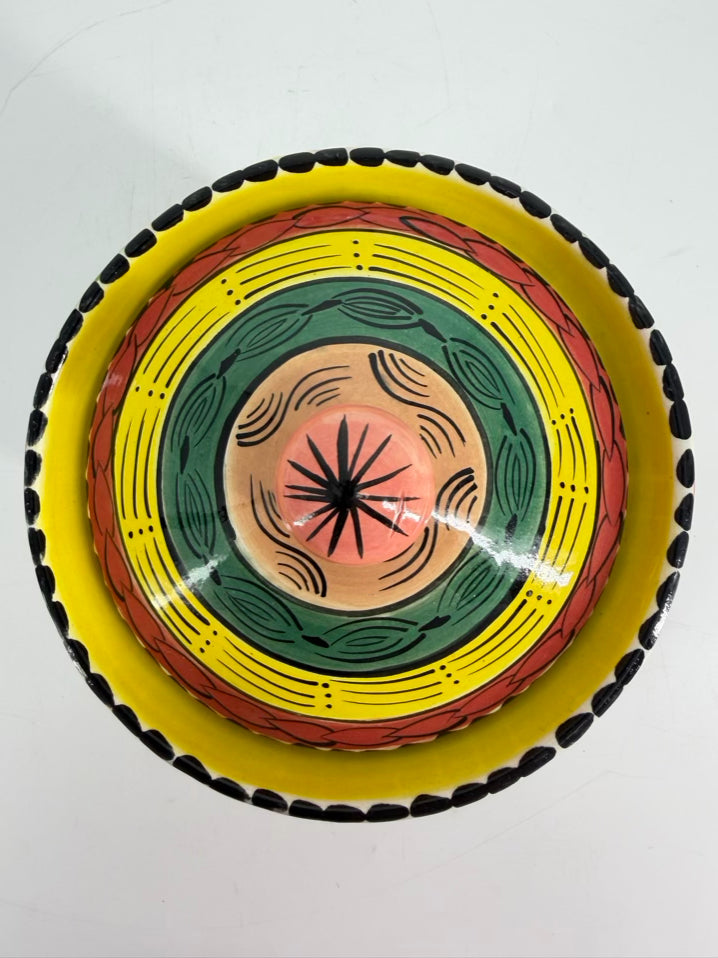 ZIMBABWE Multi Colored Ceramic Large Jar w/ Lid