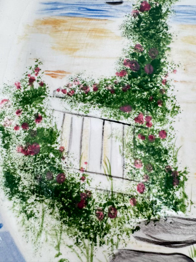 Blue & Green Ceramic Hydrangea Blues Decorative Plate